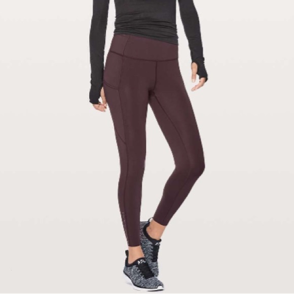 Lululemon Purple Fast & Free II 7/8 Leggings Pants 10 - Picture 1 of 9